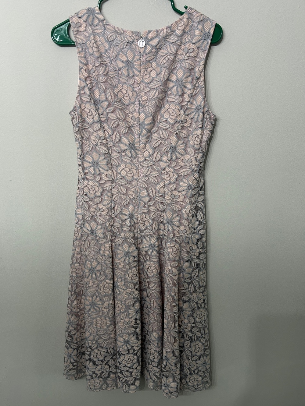 Women’s Tommy Hilfiger Blush Gray Lace Fit Flare Dress Size 8